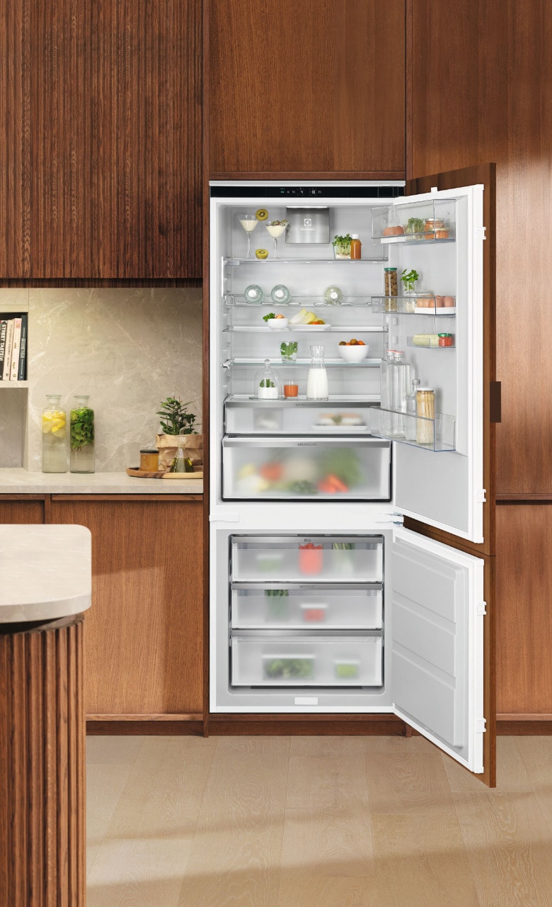 Fridge freezer in kitchen